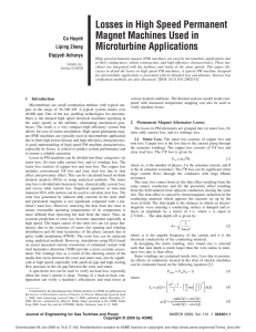 Losses in High Speed Permanent Magnet Machines Used