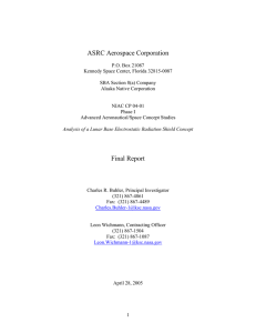 ASRC Aerospace Corporation Final Report