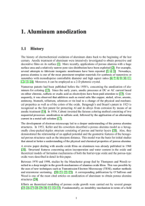 1. Aluminum anodization