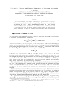 Probability Current and Current Operators in Quantum Mechanics 1