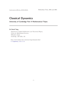 Classical Dynamics - damtp