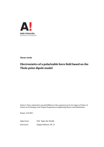 Electrostatics of a polarizable force field based on the