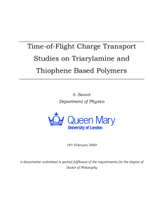 Time-of-Flight Charge Transport Studies on Triarylamine and