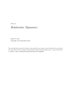 Notes on Relativistic Dynamics