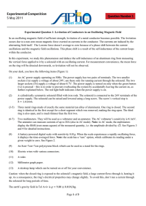 Page 1 of 5 Experimental Question 1: Levitation of Conductors in an