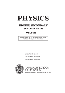 PHYSICS HIGHER SECONDARY SECOND YEAR TAMILNADU TEXTBOOK