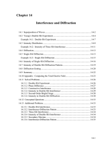 Chapter 14  Interference and Diffraction