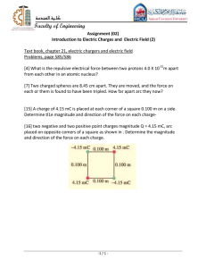 Assignment (02) Introduction to Electric Charges and Electric Field