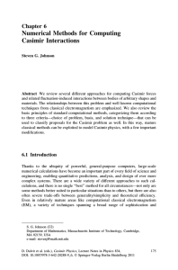 Numerical Methods for Computing Casimir