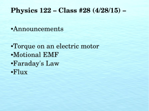 Physics 122 â Class #28 (4/28/15) â Announcements Torque on an