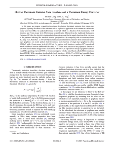 Electron Thermionic Emission from Graphene and a Thermionic