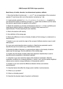 CMB Example SECTION A-type questions. Band theory of