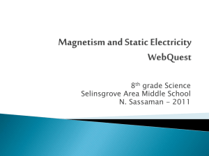Magnetism and Static Electricity WebQuest