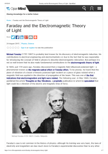 Faraday and the Electromagnetic Theory of Light