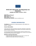 PHYS 597 Electricity and Magnetism for Educators COURSE INFORMATION