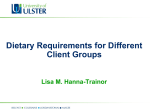 Dietary Requirements for Different Client Groups