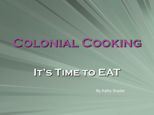 Colonial Cooking - Richmond County School System