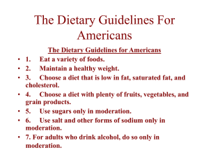 The Dietary Guidelines For Americans