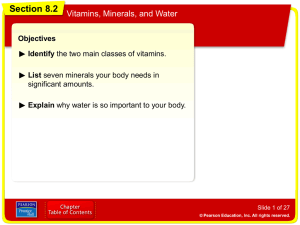 Vitamins, Minerals & Water Powerpoint