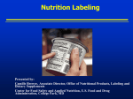 Nutrition Labeling Presented by