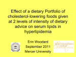 Effect of a dietary Portfolio of cholesterol