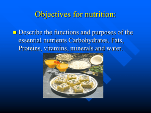 Chapter 3 part I, Nutrition