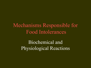 Mechanisms Responsible for Food Intolerances