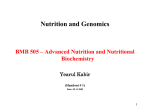 Nutritional Regulation of Gene Expression