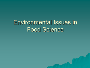 Environmental Issues in Food Science