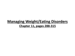 Managing Weight/Eating Disorders Chapter 11, pages 288-315