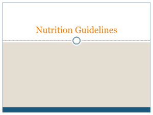 Nutrition Guidelines