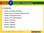 Chapter 7 Nutrition: The Nutrients
