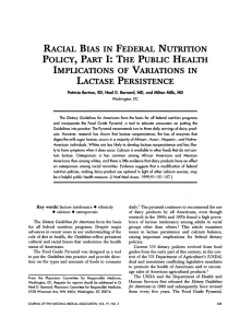 PlAT LACTASE PERSISTENCE RACIAL BIAS FEDERAL
