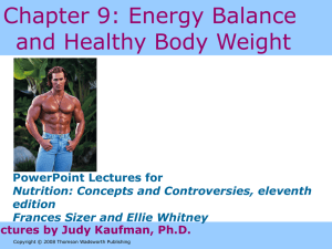 Chapter 9: Energy Balance and Healthy Body Weight PowerPoint Lectures for