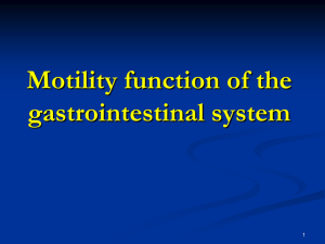Motility function of the gastrointestinal system
