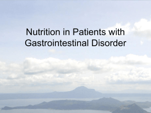 Nutrition in Patients with Gastrointestinal Disorder