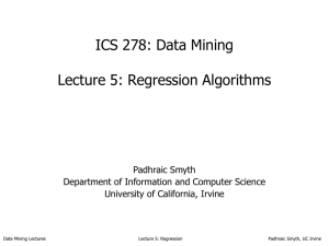 ICS 278: Data Mining Lecture 1: Introduction to Data Mining