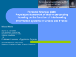 Personal financial data: Regulatory framework of their e