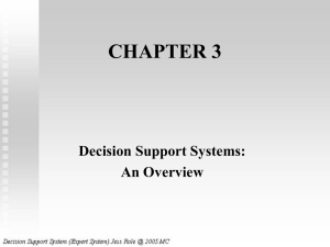 Part 2: Decision Support Systems
