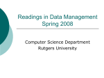 Readings in Data Management Spring 2006