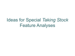 Ideas for Special Taking Stock Feature Analyses