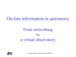 On line information in astronomy. From information networking to a