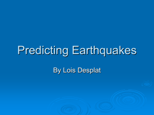 Predicting Earthquakes