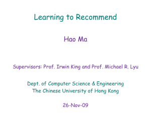 Hao Ma - Department of Computer Science and Engineering, CUHK