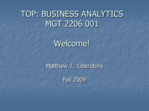 TOP: BUSINESS ANALYTICS MGT 2206 001