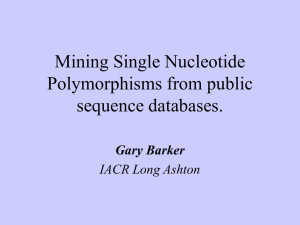 Mining Single Nucleotide Polymorphisms from public sequence