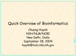 Quick Overview of Bioinformatics