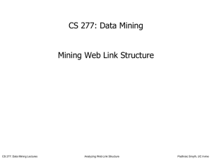 ICS 278: Data Mining Lecture 1: Introduction to Data Mining