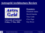 Astrogrid Architecture Review
