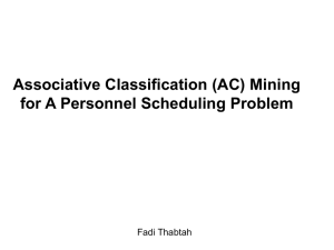 (AC) Mining for A Personnel Scheduling Problem